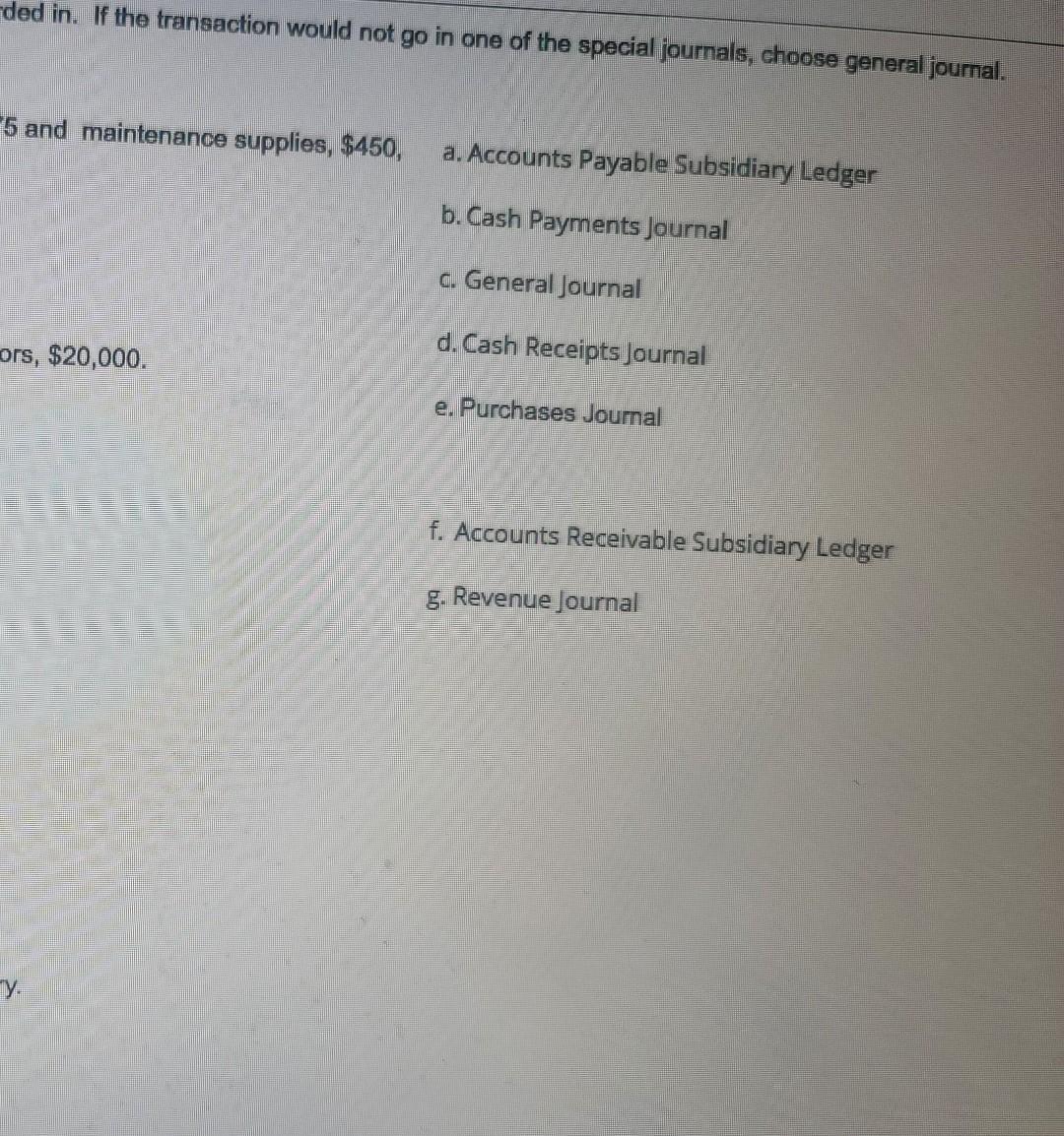 journal the following transactions should be recorded in. If the transaction would