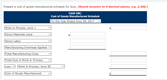 Work in Process Inventory on June 1 are as follows Cost Sh