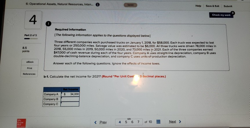  6: Operational Assets, Natural Resources, Intan... Saved Help Save & Exit