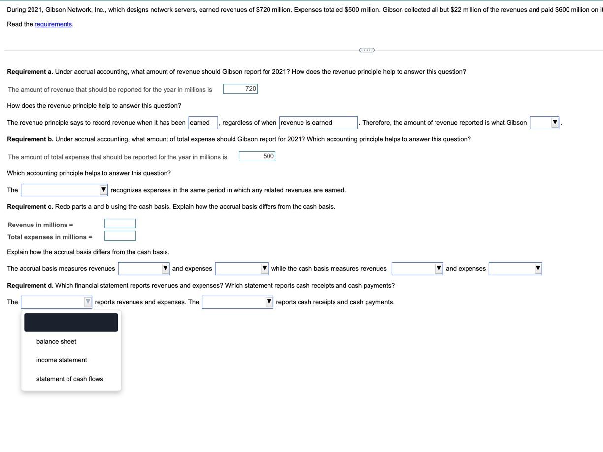 of $720 million. Expenses totaled $500 million. Gibson collected all but $22