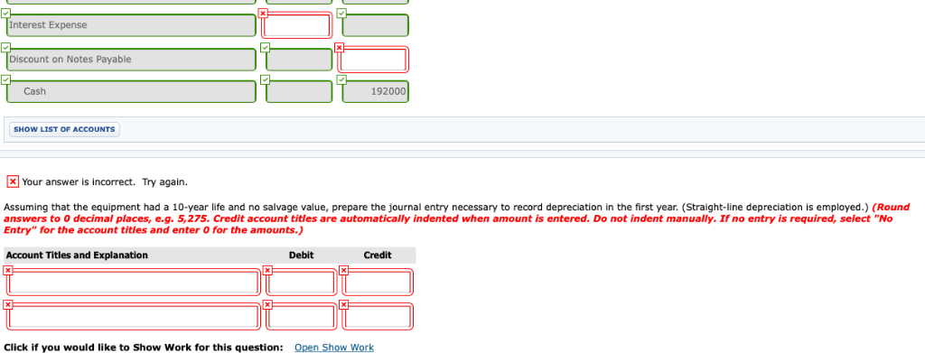 at the end of the first year to record the payment and