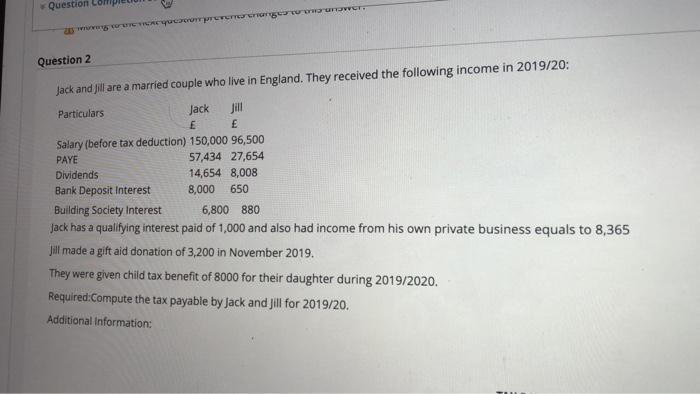  Question 20 YULOTTES HOW Question 2 Jack and fill are a