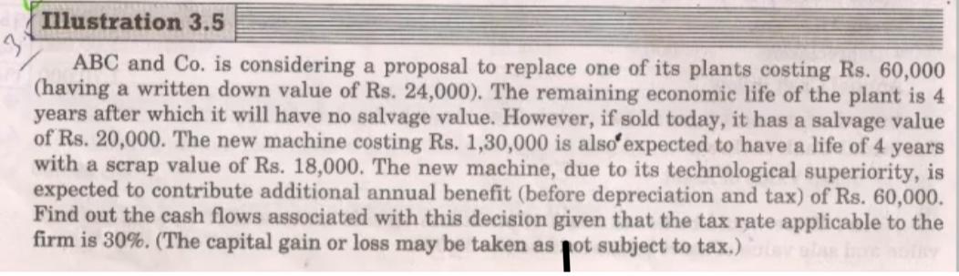  Imustration 3.5\ ABC and Co. is considering a proposal to replace