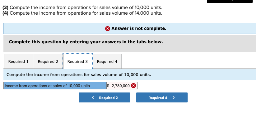 the variable cost at 117 and required #2 total fixed costs of