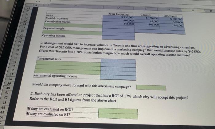 Question 3 (20 marks) Royal Raptors operates in two locations - Toronto