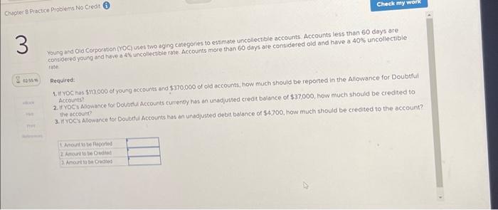  Chapter 8 Practice Problems No Credit 3 Young and Old Corporation