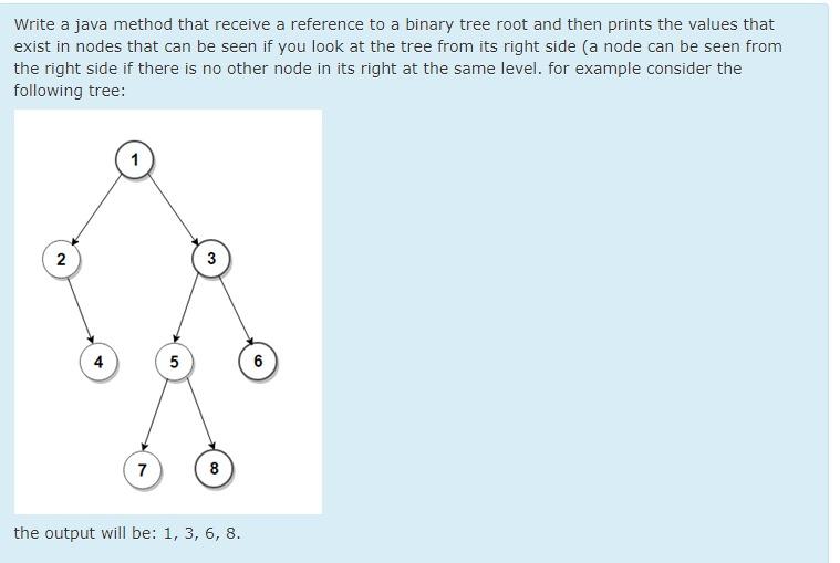  Write a java method that receive a reference to a binary