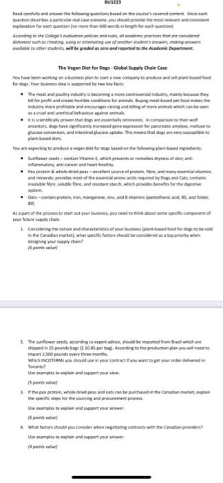 plzz solve this case study BU1223 Read carefully and answer the following