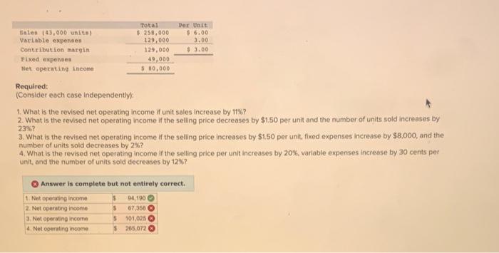  Required: (Consider each case independently): 1. What is the revised net