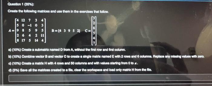 please show how the process should be done in matlab, please show