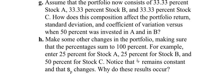 33.33 percent Stock C. How does this composition affect the portfolio return,