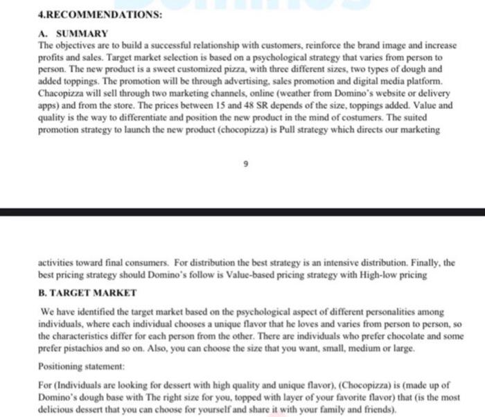 PART A&B Case study is: Apple Inc. 4.RECOMMENDATIONS: A. SUMMARY The