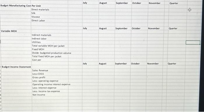  please help and provide formulas! only need help on the sections