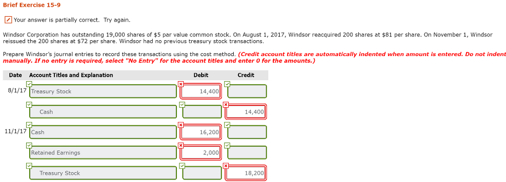 Brief Exercise 15-9 Your answer is partially correct. Try again. Windsor