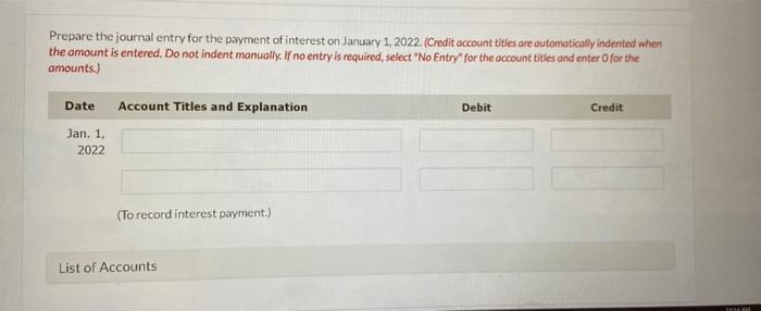 when the amount is entered. Do not indent manually. If no entry