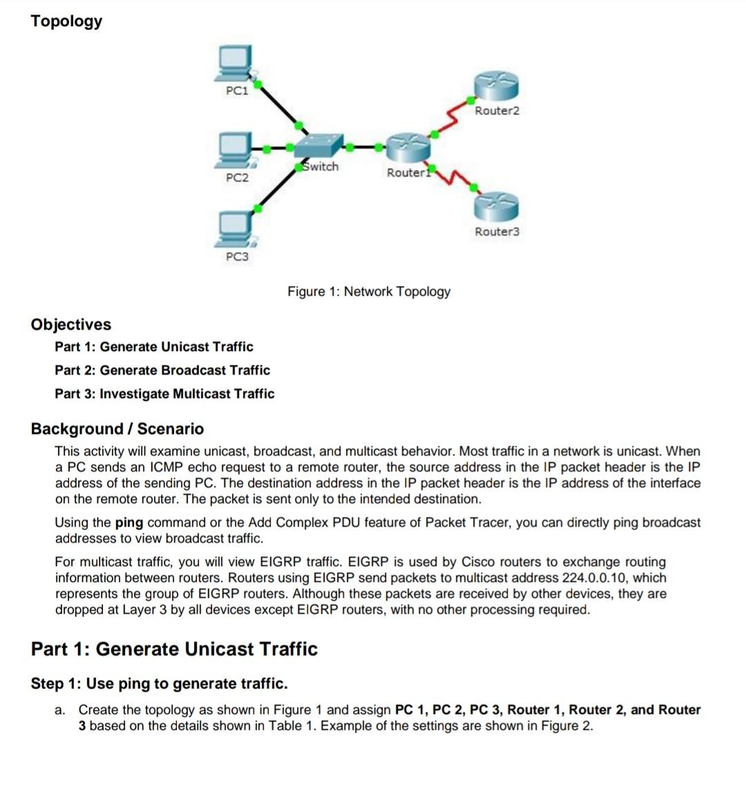  PLEASE PROVIDE FULL SOLUTION WITH PACKET TRACER SIMULATION!!! Topology Objectives Part