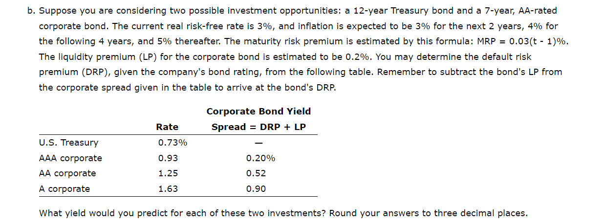 A. Yield Curve B. D. What yield would you predict for