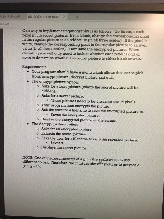 for this project will be to create a program which can hide