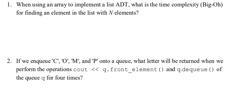 When using an array to implement a list ADT, what is