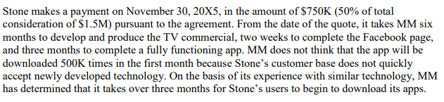 and Facebook page creation. MM accounts for its revenue in accordance with