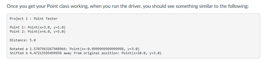 \& implement a class called Point that represents a location in the