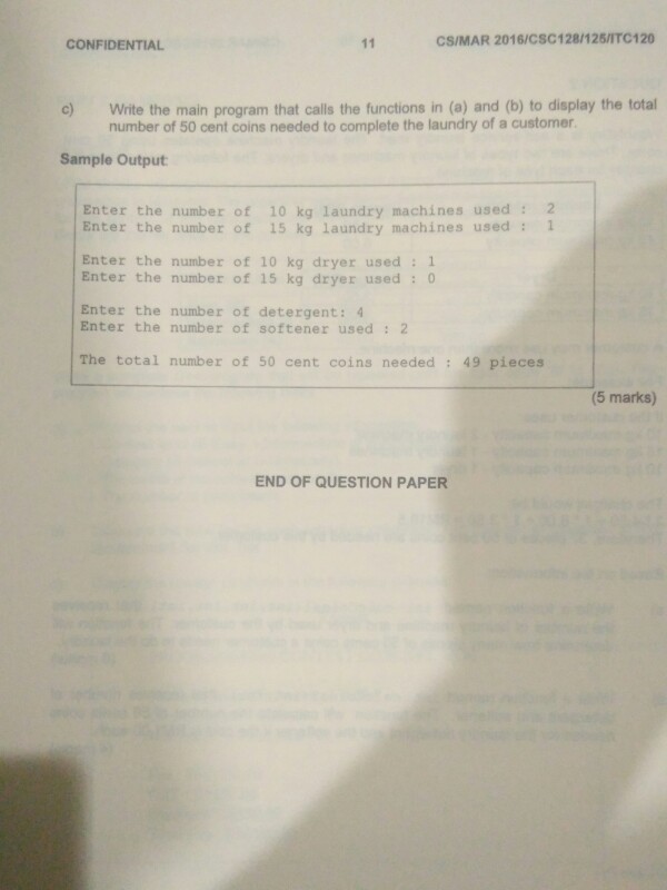 this question. QUESTION 2 WashNDry is a self-service laundry mart. The laundry
