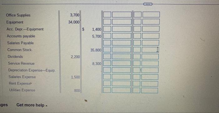 in the adjustreents columns of the worksheet. Key adjusting entries by lettoc.