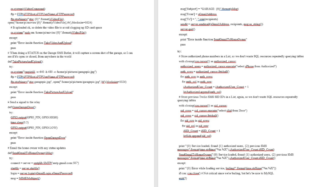 before opening the garage door? So im wanting the code to receive