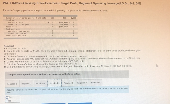 per unit Total cost per unit $400,000 $ 250,000 $650,000 2 ?