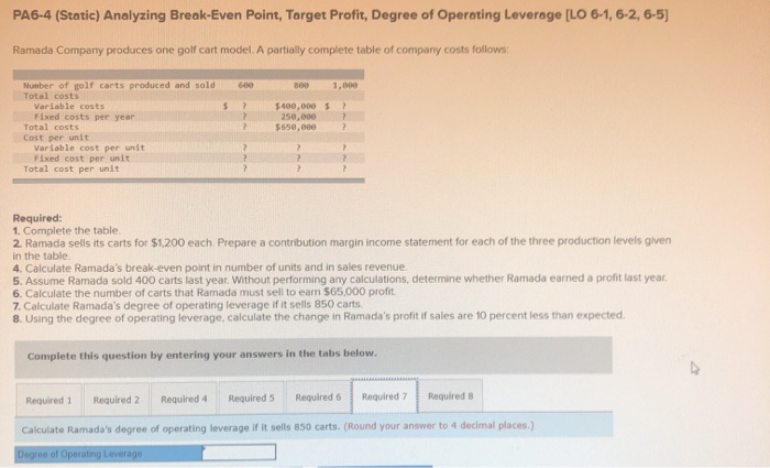 sells its carts for $1.200 each. Prepare a contribution margin income statement