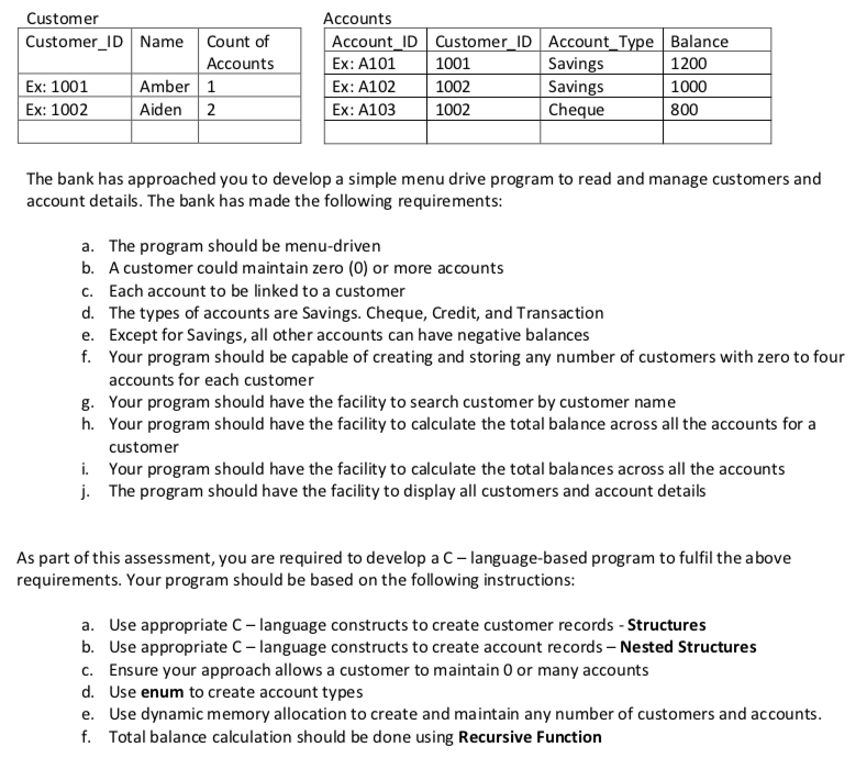 C Programming Write a program that satisfies the demands The output should