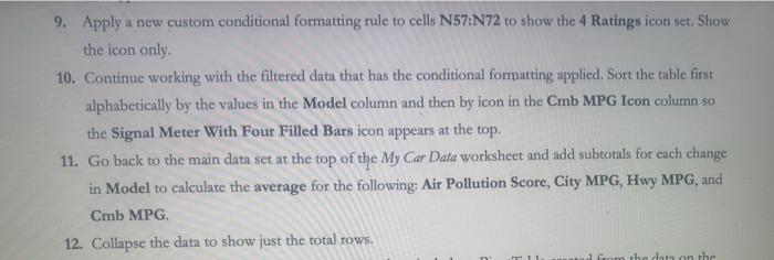 9. Apply a new custom conditional formatting rule to cells N57:N72