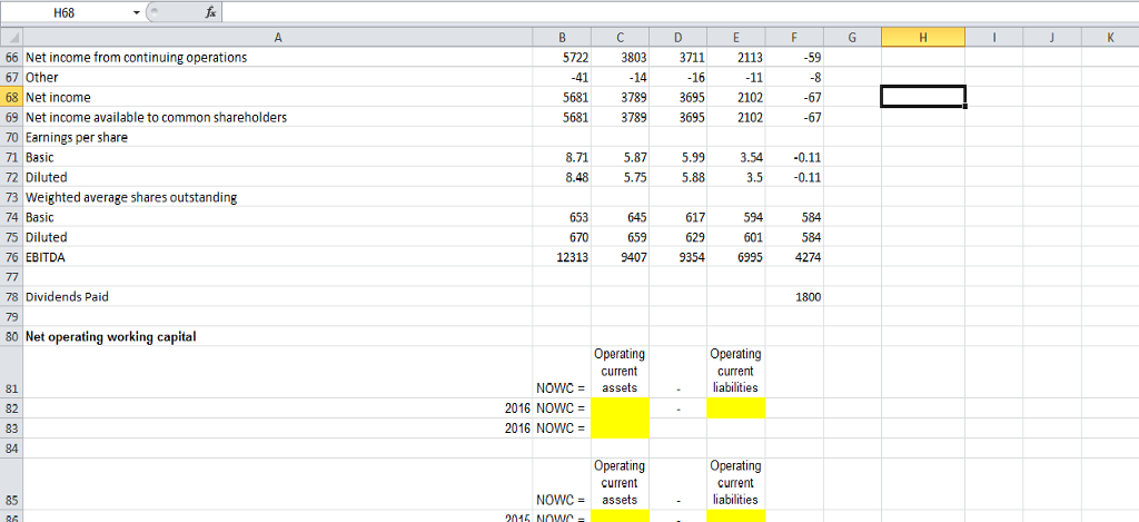company. Below the Income Statement, you will find orange and blue boxes.