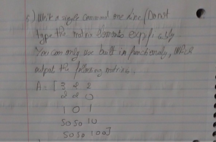 IN MATLAB The question says do not write the matrix explicitly(Read question)