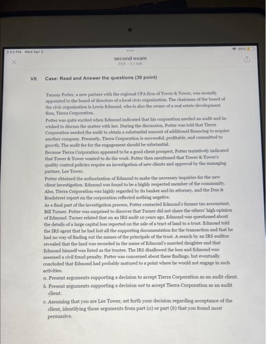 on a timely basis by internal control. 1 Risk that the auditors'