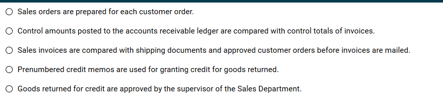 for shipped goods but are not recorded in the sales journal. 4.