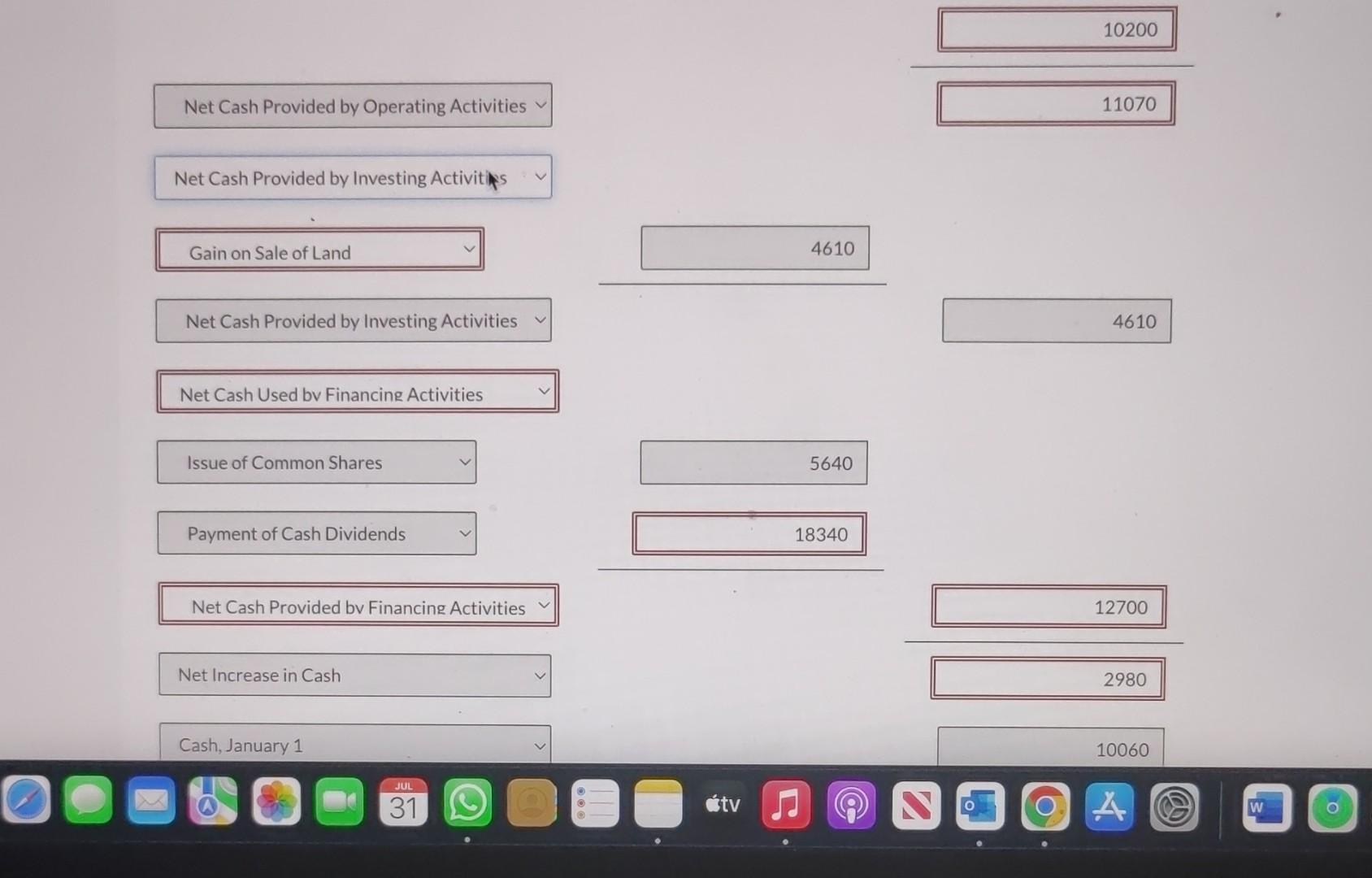 Cash Provided by Investing Activities Net Cash Used bv Financing Activities Issue