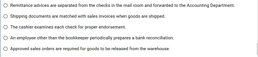 Invoices are sent for shipped goods and are recorded in the sales