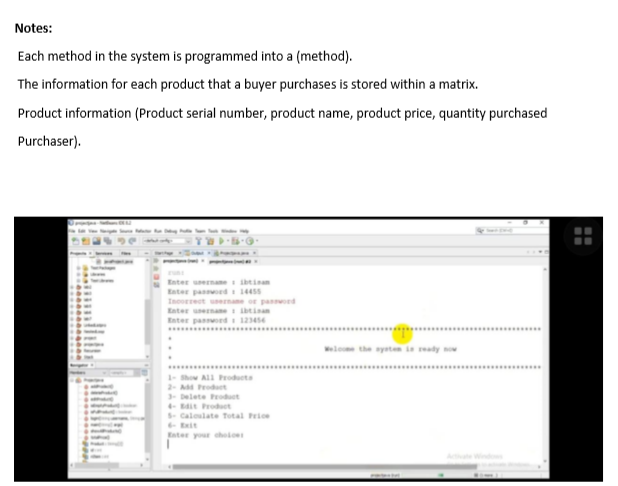 the buyer, where he can: Show the products the buyer purchased. >
