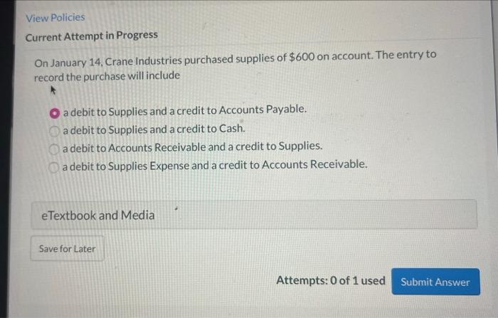 not sure if correct View Policies Current Attempt in Progress On January