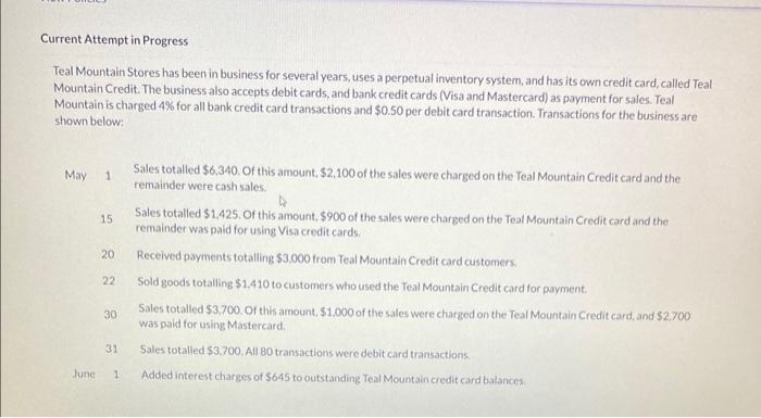  Current Attempt in Progress Teal Mountain Stores has been in business