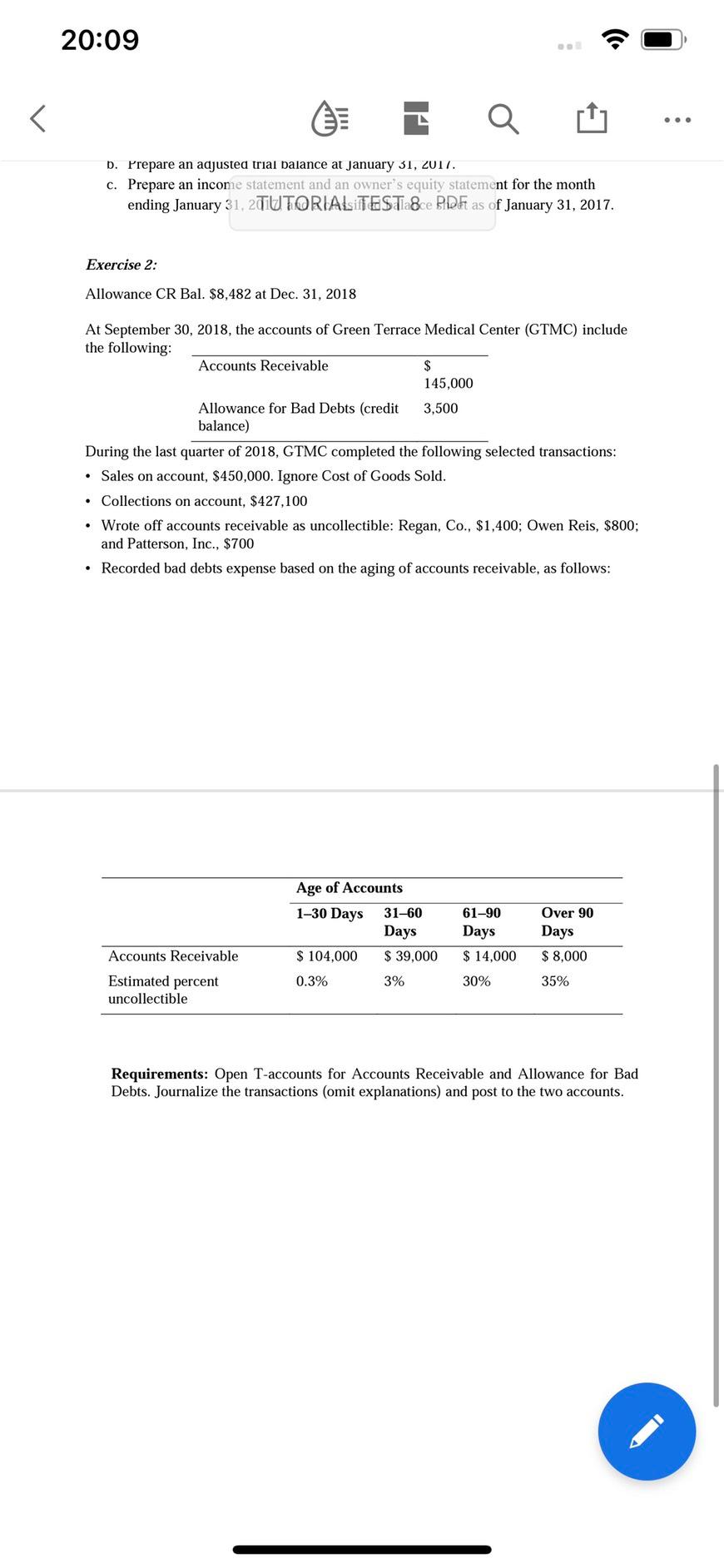 question is requirement for excercise 2 and instruction for excercise 1 b.