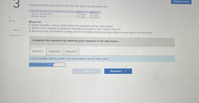 $36 unit product cost is computed as follows:. Production and cost data