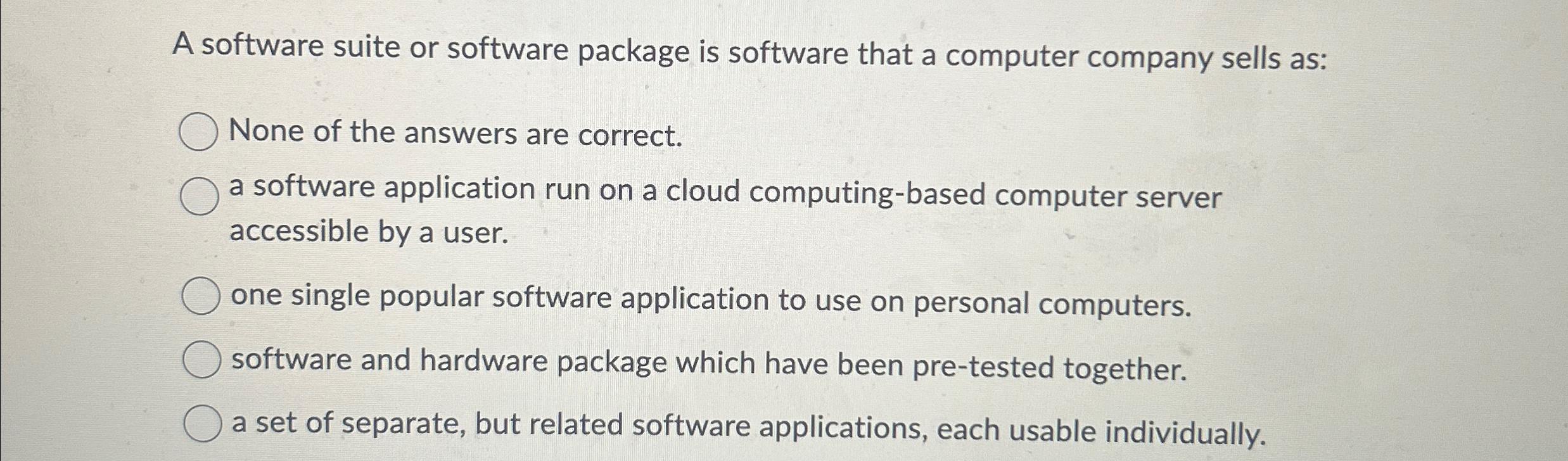  A software suite or software package is software that a computer