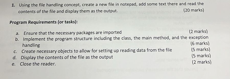  Using the file handling concept, create a new file in notepad,