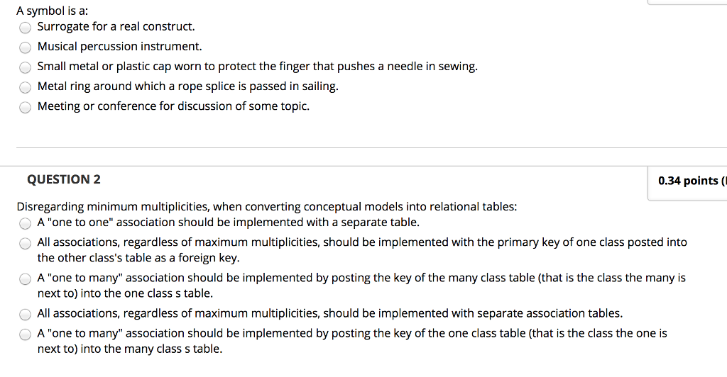  A symbol is a: Surrogate for a real construct. Musical percussion