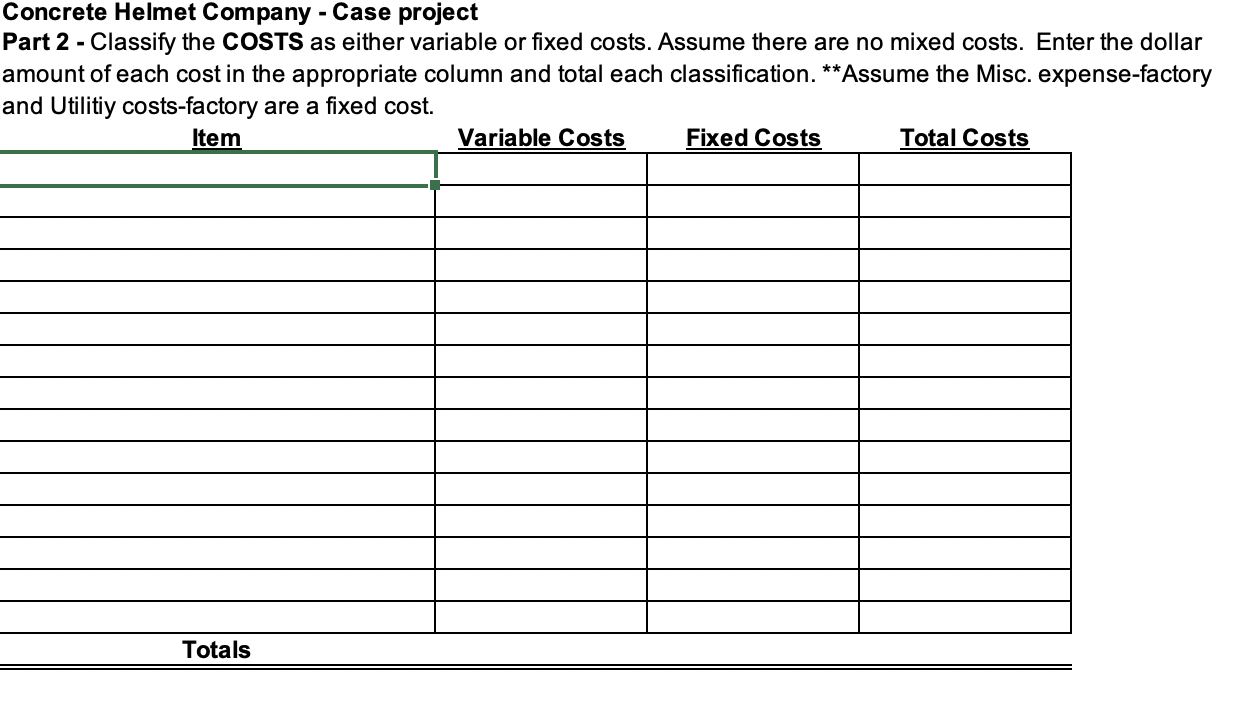 the last image for variable cost. Thank you for your help in