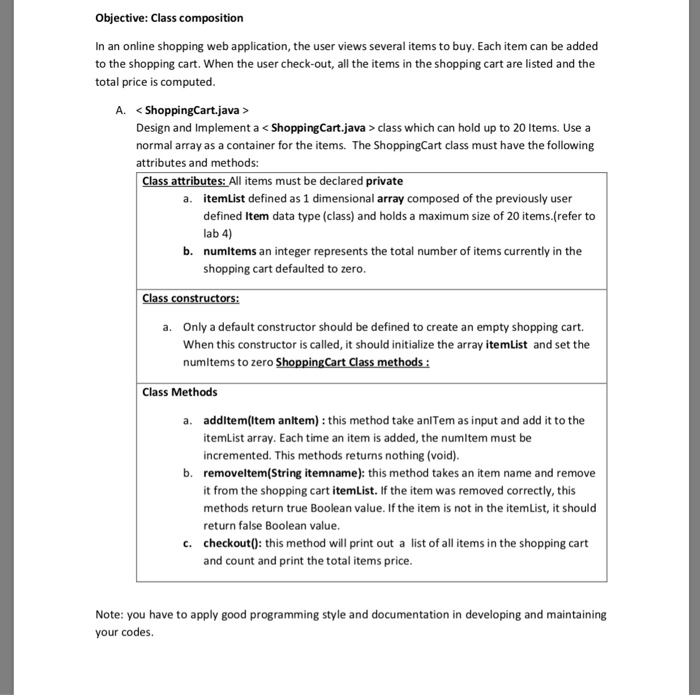  Please answer part A and B Objective: Class composition In an