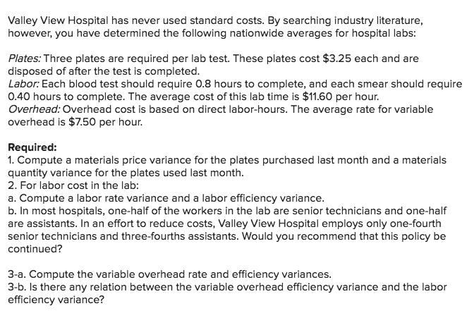 is concerned about the costs for tests in the hospital's lab. Charges