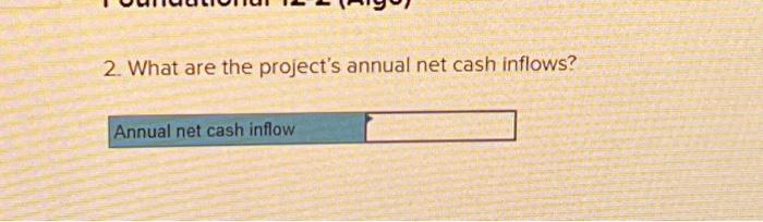 present value of the project's annual net cash inflows? (Round your final